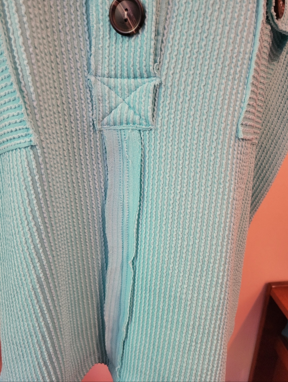 Bucket List Seafoam Green Slouchy & Soft Oversized Textured Pocket Tee, EUC, M - Picture 7 of 15